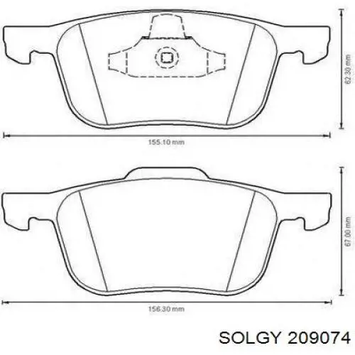 Okładziny (klocki) do hamulców tarczowych tylne Solgy 209074 cena, od 22,22 USD