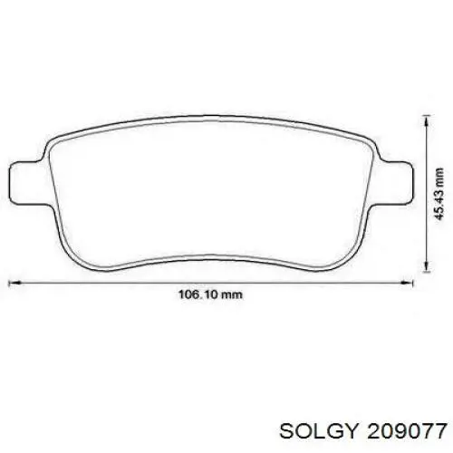 Okładziny (klocki) do hamulców tarczowych tylne 209077 Solgy