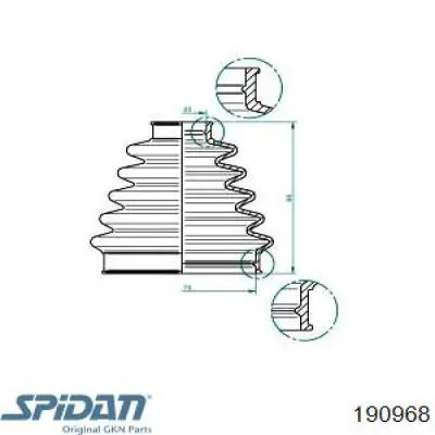 190968 GKN-Spidan osłona przegubu homokinetycznego półosi przedniej zewnętrzna