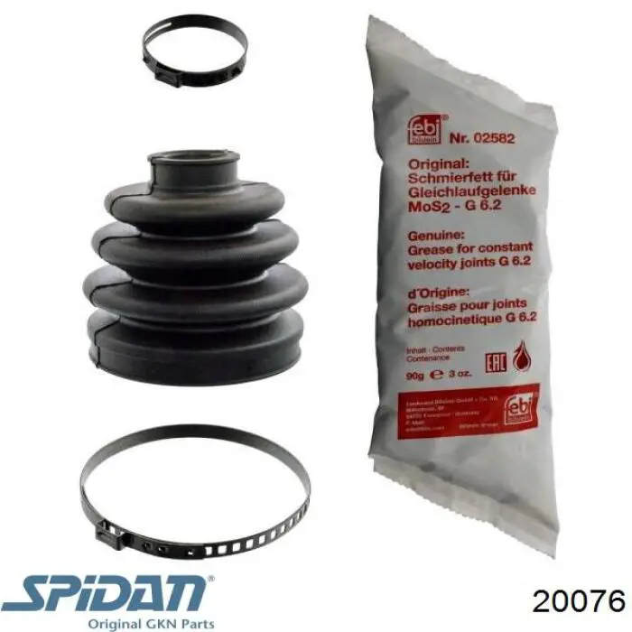 Do koszyka 20076 GKN-Spidan Osłona przegubu homokinetycznego półosi przedniej zewnętrzna