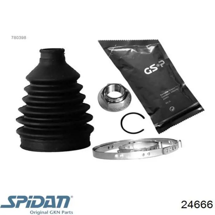 Do koszyka 24666 GKN-Spidan Osłona przegubu homokinetycznego półosi przedniej zewnętrzna