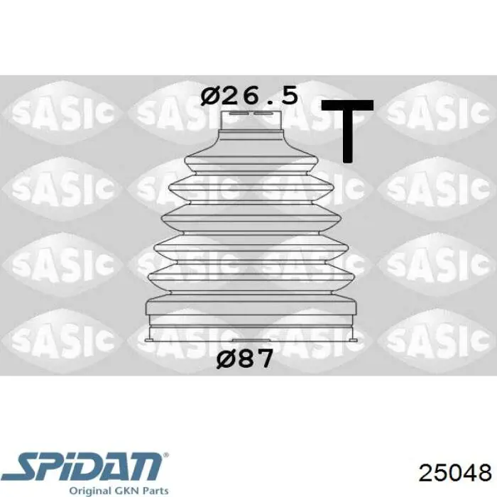 Do koszyka 25048 GKN-Spidan Osłona przegubu homokinetycznego półosi przedniej zewnętrzna