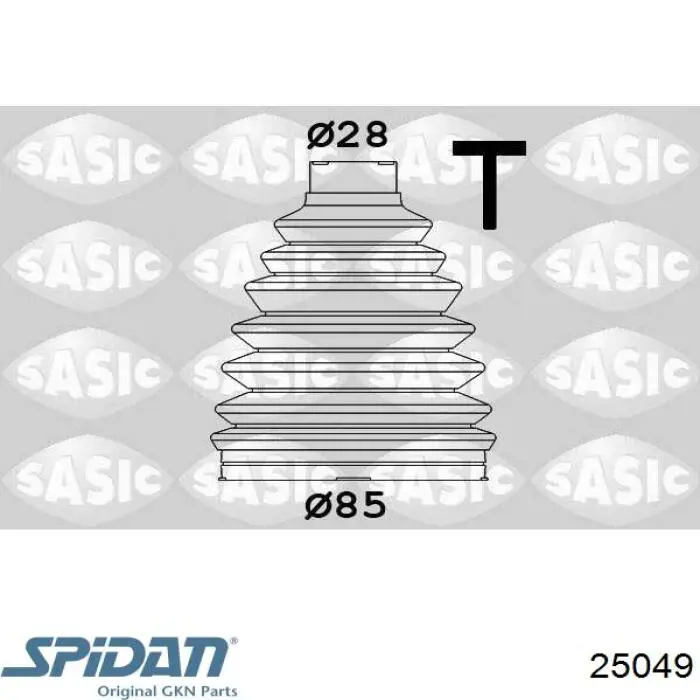 Do koszyka 25049 GKN-Spidan Osłona przegubu homokinetycznego półosi przedniej zewnętrzna