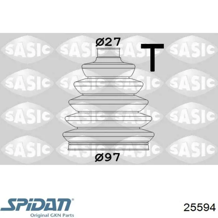 Do koszyka 25594 GKN-Spidan Osłona przegubu homokinetycznego półosi przedniej zewnętrzna