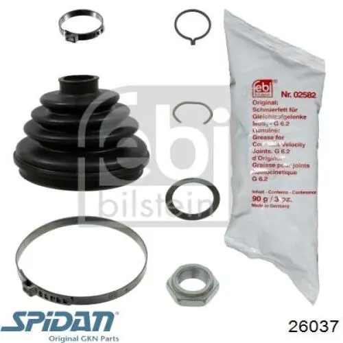 Do koszyka 26037 GKN-Spidan Osłona przegubu homokinetycznego półosi przedniej zewnętrzna