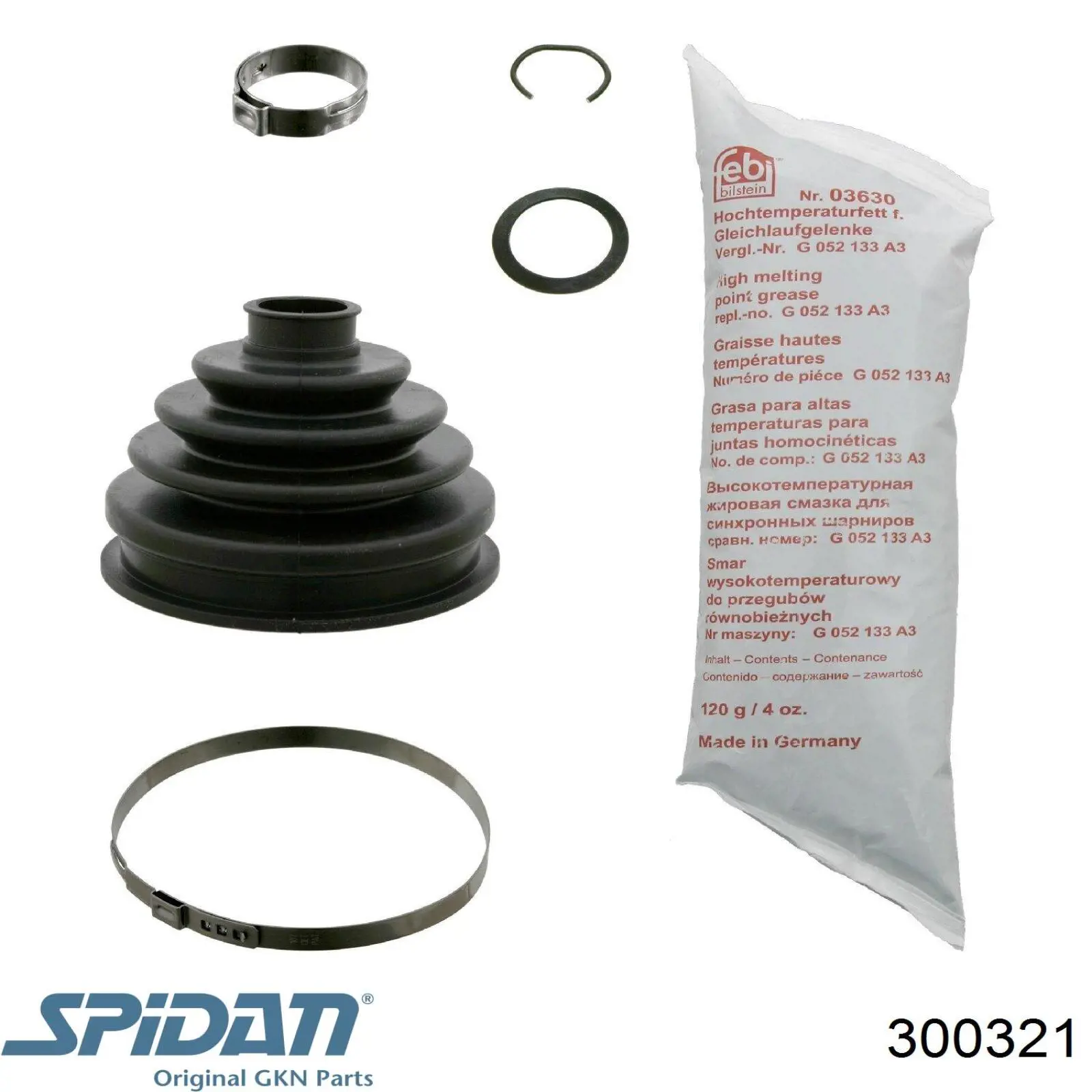Do koszyka 300321 GKN-Spidan Osłona przegubu homokinetycznego półosi przedniej zewnętrzna