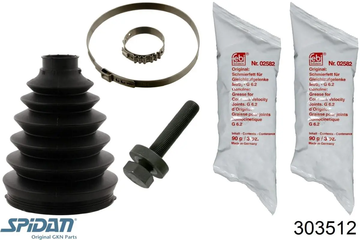 Osłona przegubu homokinetycznego półosi przedniej zewnętrzna GKN-Spidan 303512 cena, od 15,09 USD