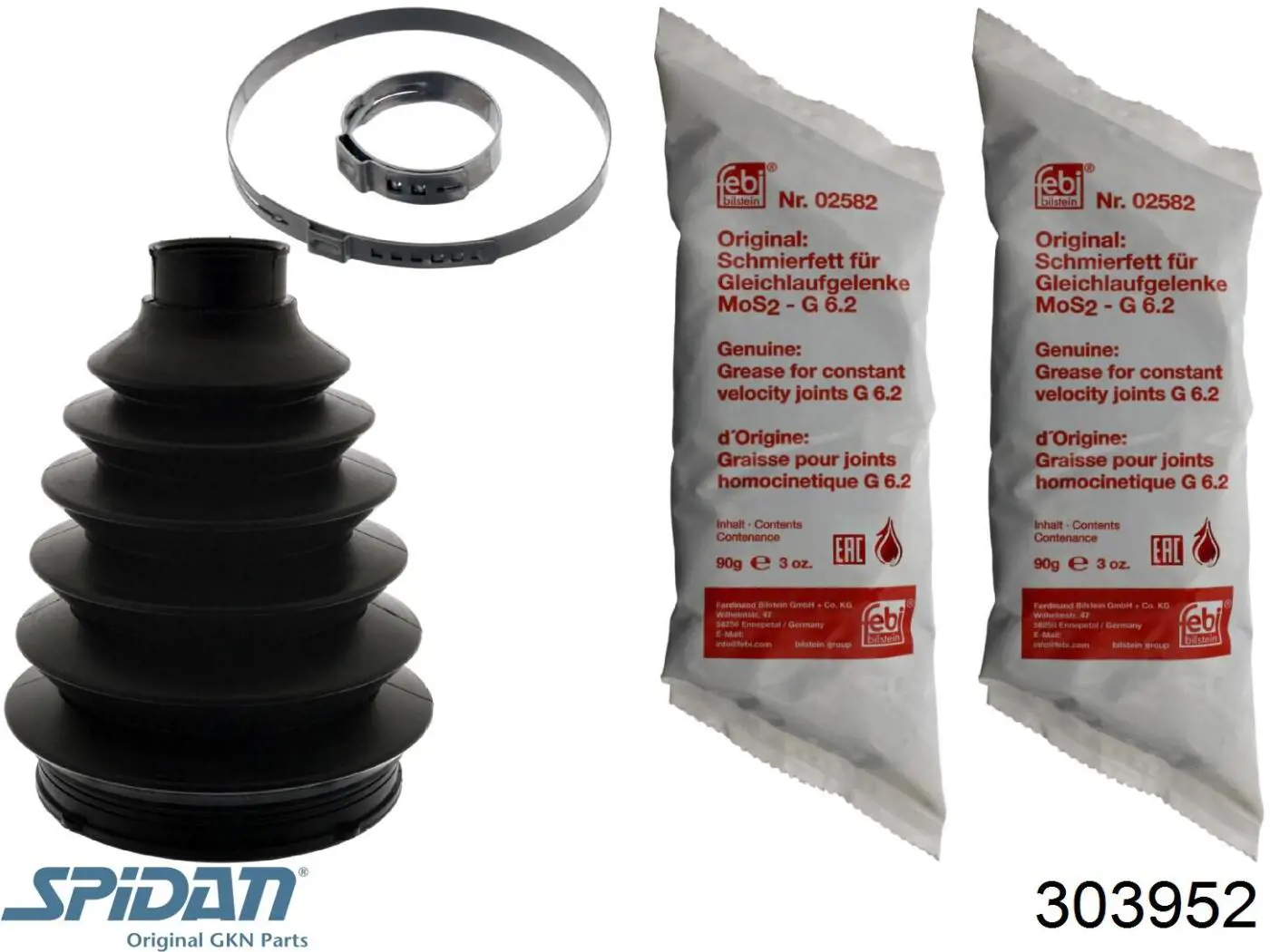 Osłona przegubu homokinetycznego półosi przedniej zewnętrzna GKN-Spidan 303952 cena, od 14,35 USD