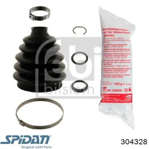 Osłona przegubu półosi tylnej zewnętrzna GKN-Spidan 304328
