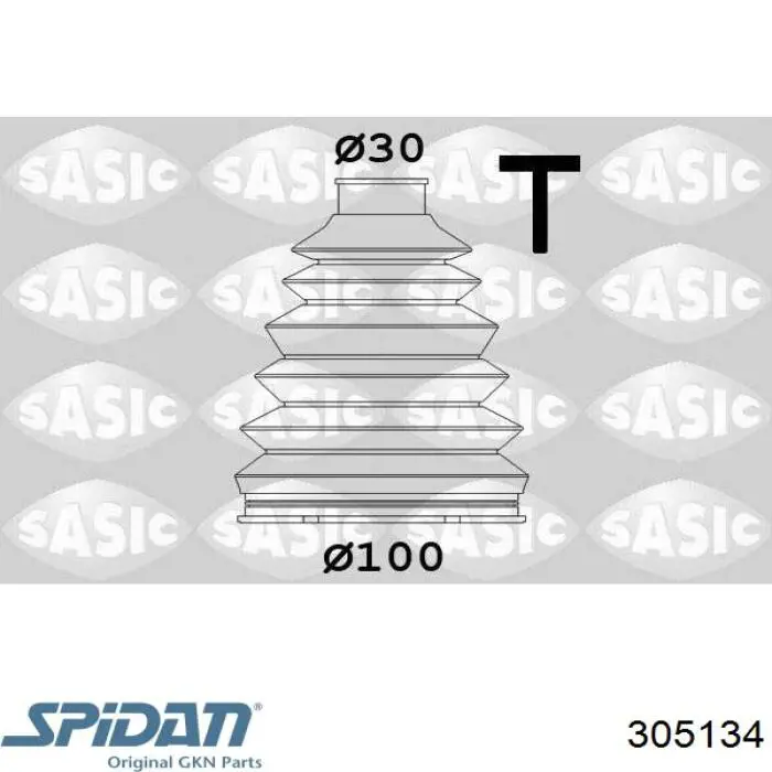 305134 GKN-Spidan Osłona przegubu homokinetycznego półosi przedniej zewnętrzna