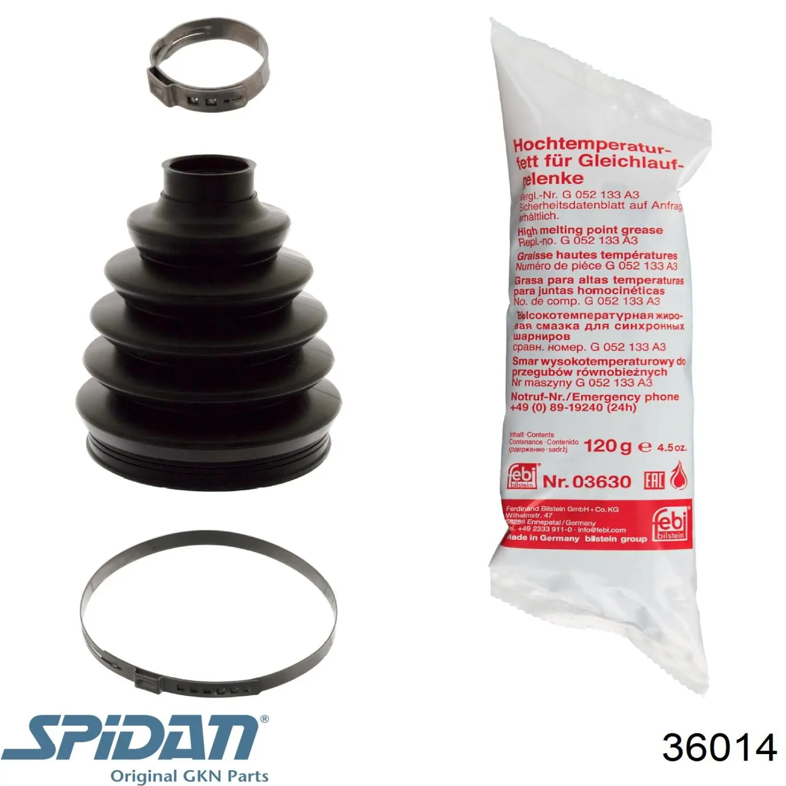 36014 GKN-Spidan Osłona przegubu homokinetycznego półosi przedniej zewnętrzna