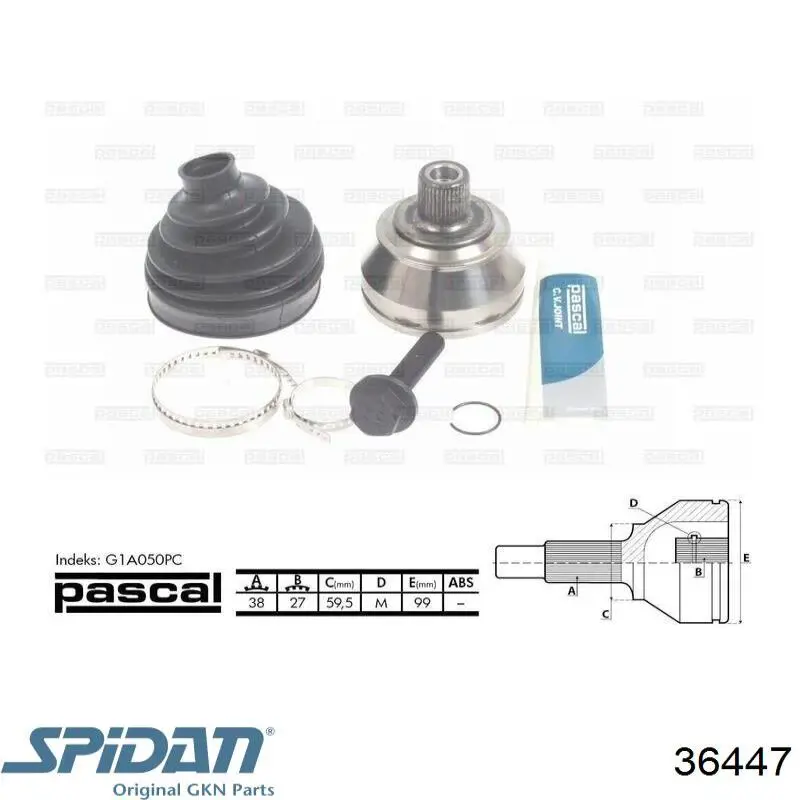 Osłona przegubu homokinetycznego półosi przedniej zewnętrzna GKN-Spidan 36447 cena, od 29,94 USD