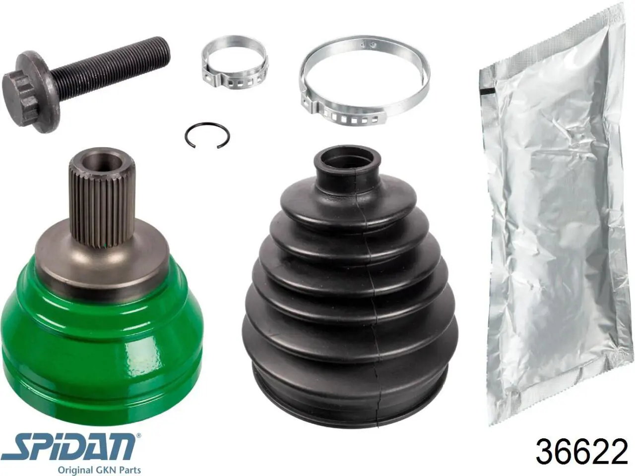 Przegub homokinetyczny przedni zewnętrzny GKN-Spidan 36622 cena, od 47,50 USD