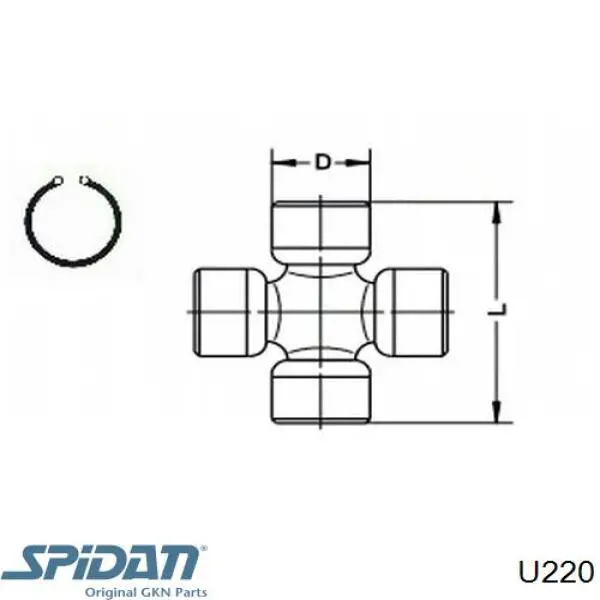 Do koszyka U220 GKN-Spidan Krzyżak wału Cardana tylnego
