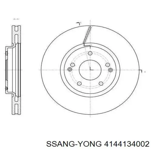 Do koszyka 4144134002 Ssang Yong Tarcza hamulcowa przednia