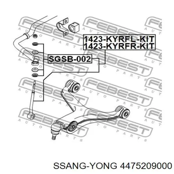 4475209000 Ssang Yong Łącznik stabilizatora przedniego prawy