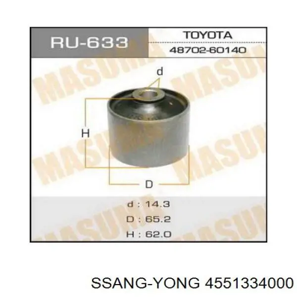 4551334000 Ssang Yong Silentblock wahacza podłużnego tylnego dolnego