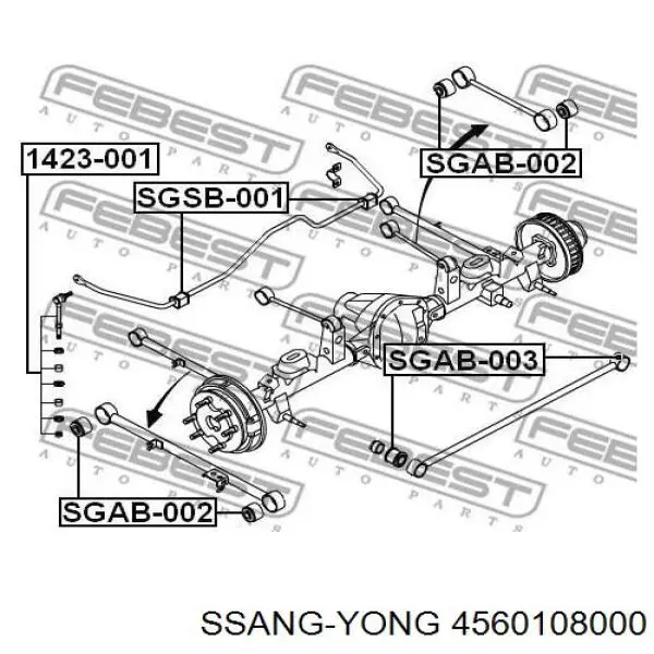 Do koszyka 4560108000 Ssang Yong Drążek poprzeczny zawieszenia tylnego