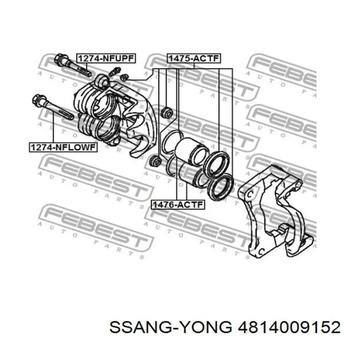 Zacisk hamulcowy przedni prawy Ssang Yong 4814009152 cena, od 88,53 USD