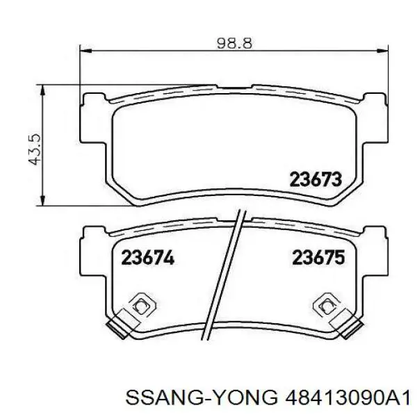 Okładziny (klocki) do hamulców tarczowych tylne Ssang Yong 48413090A1 cena, od 23,67 USD