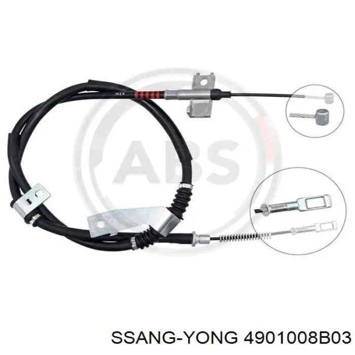 4901008B03 Ssang Yong Linka hamulca ręcznego tylna lewa