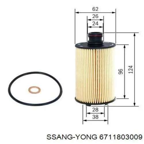 6711803009 Ssang Yong Filtr oleju