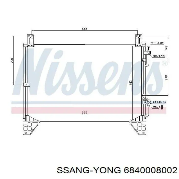 Chłodnica klimatyzacji Ssang Yong 6840008002 cena, od 103,86 USD