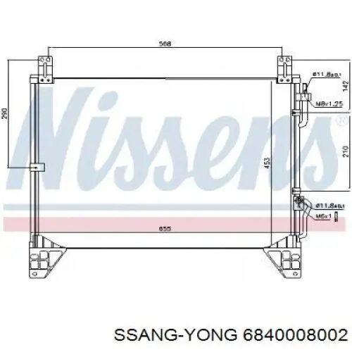 Do koszyka 6840008002 Ssang Yong Chłodnica klimatyzacji