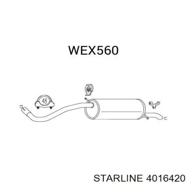 Do koszyka 4016420 Starline Tłumik, środkowa część