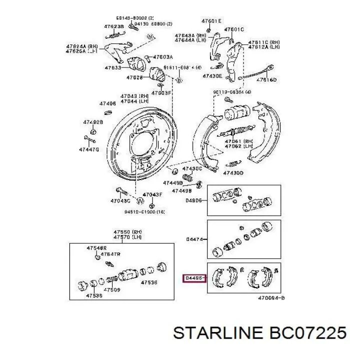 BC07225 Starline Klocki hamulcowe tylne bębnowe