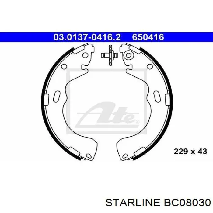 BC08030 Starline klocki hamulcowe tylne bębnowe