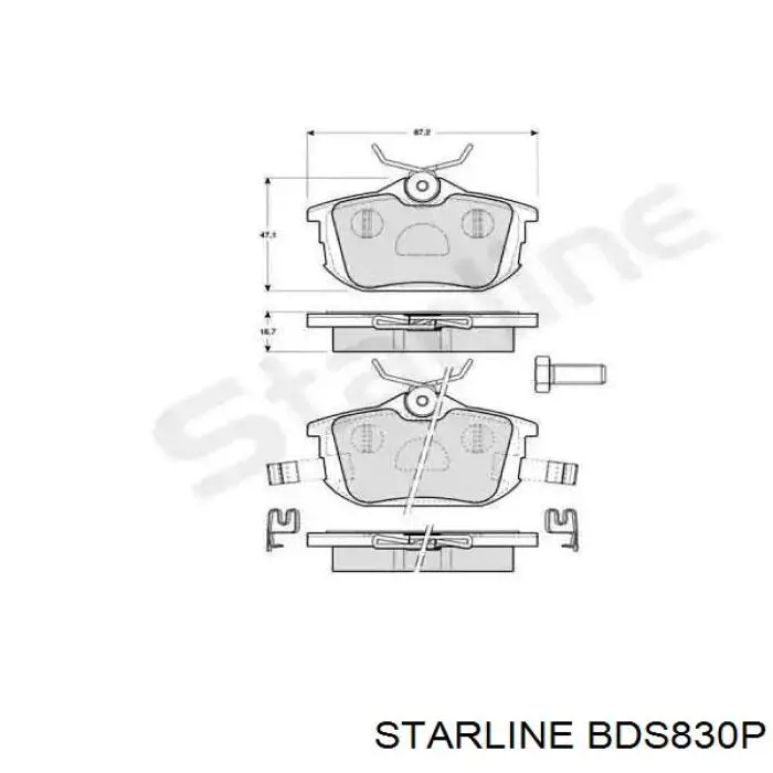 BD S830P Starline okładziny (klocki do hamulców tarczowych tylne)