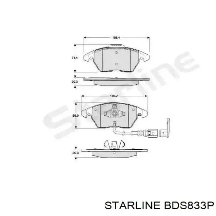 BD S833P Starline klocki hamulcowe przednie tarczowe