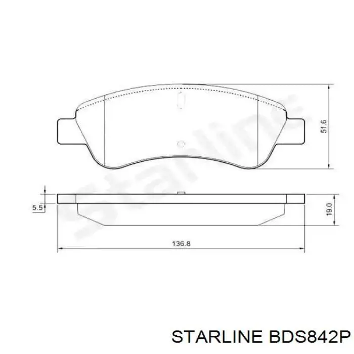 BDS842P Starline Klocki hamulcowe przednie tarczowe