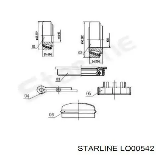 LO00542 Starline Lożysko piasty tylnej