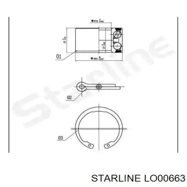 Łożysko piasty przedniej Starline LO00663 cena, od 13,69 USD