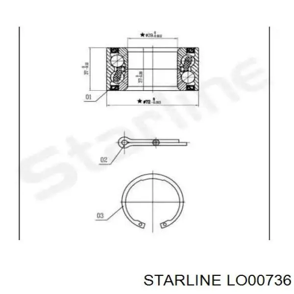 Łożysko piasty przedniej Starline LO00736 cena, od 15,82 USD