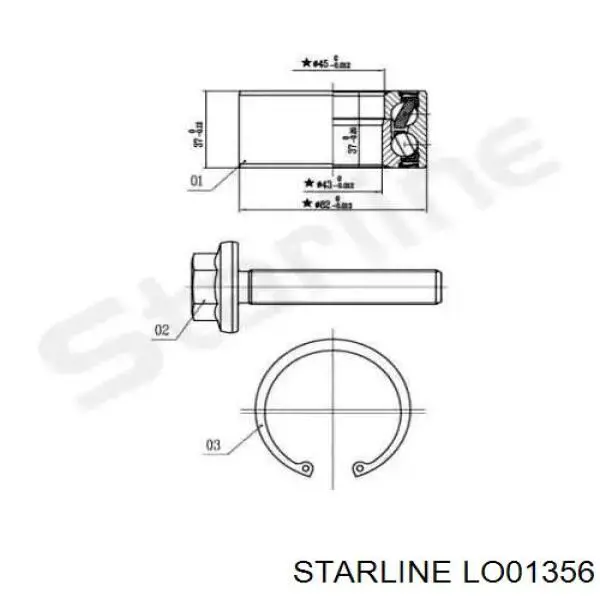 Lożysko piasty tylnej/przedniej Starline LO01356 cena, od 24,54 USD