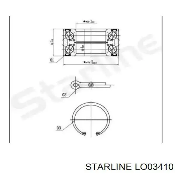 Łożysko piasty przedniej Starline LO03410 cena, od 19,12 USD