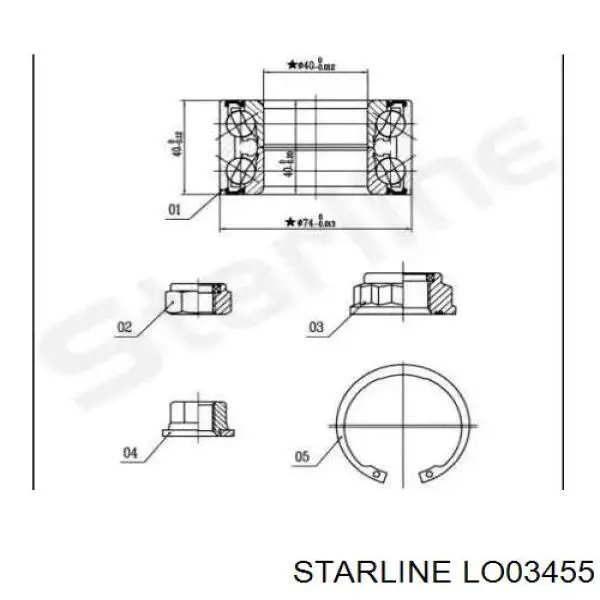 Łożysko piasty przedniej Starline LO03455 cena, od 21,12 USD