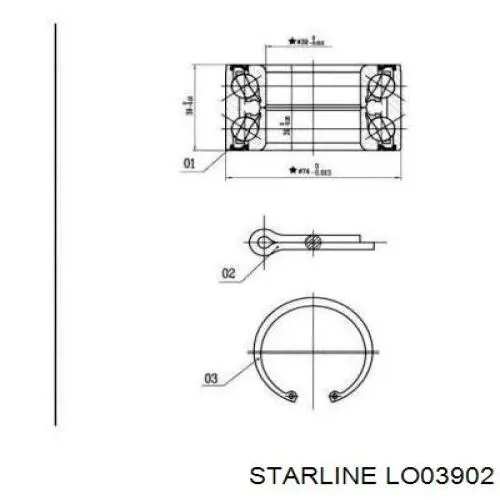 LO 03902 Starline łożysko piasty przedniej