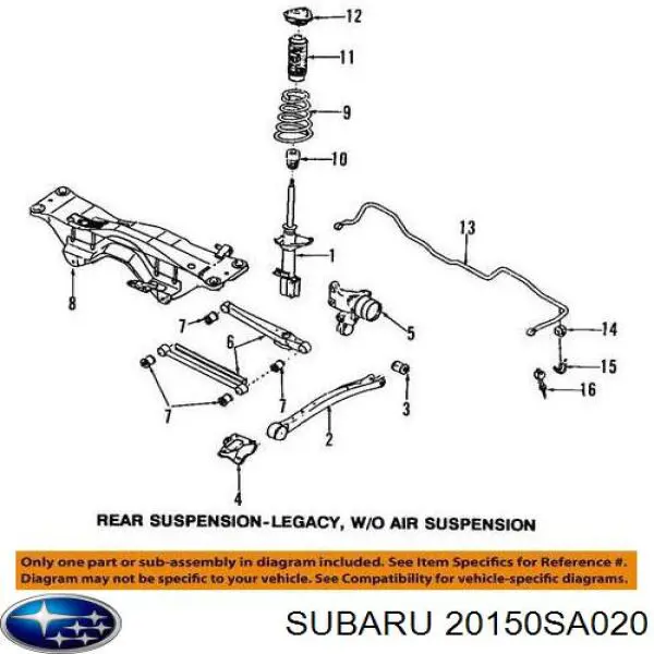 20150SA020 Subaru Korpus osi tylnej