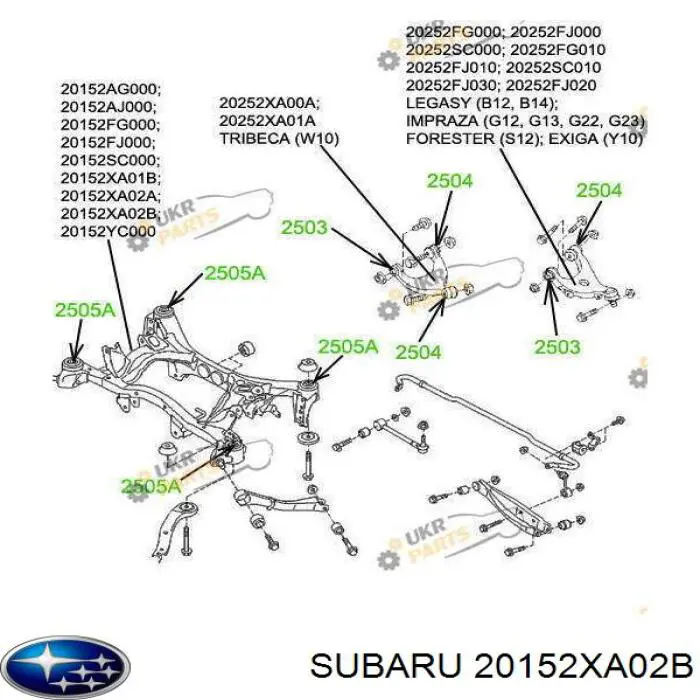 Korpus osi tylnej do Subaru Tribeca B9 