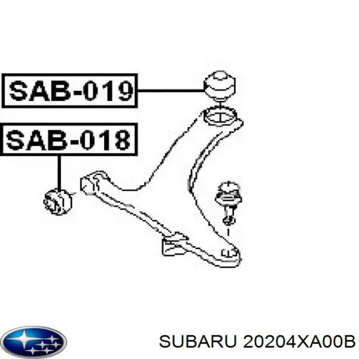 Do koszyka 20204XA00B Subaru Silentblock przedniego wahacza dolnego