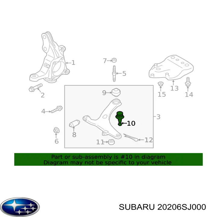 Sworzeń wahacza dolny Subaru Forester III SUV (S12, SH) (2007 - 2012) cena, od 12,28 USD