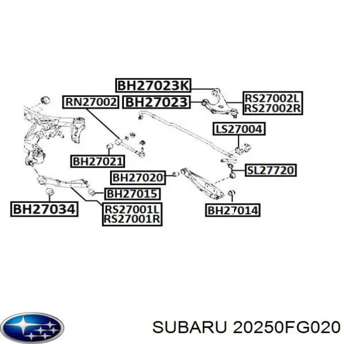 Do koszyka 20250FG020 Subaru Drążek poprzeczny zawieszenia tylnego
