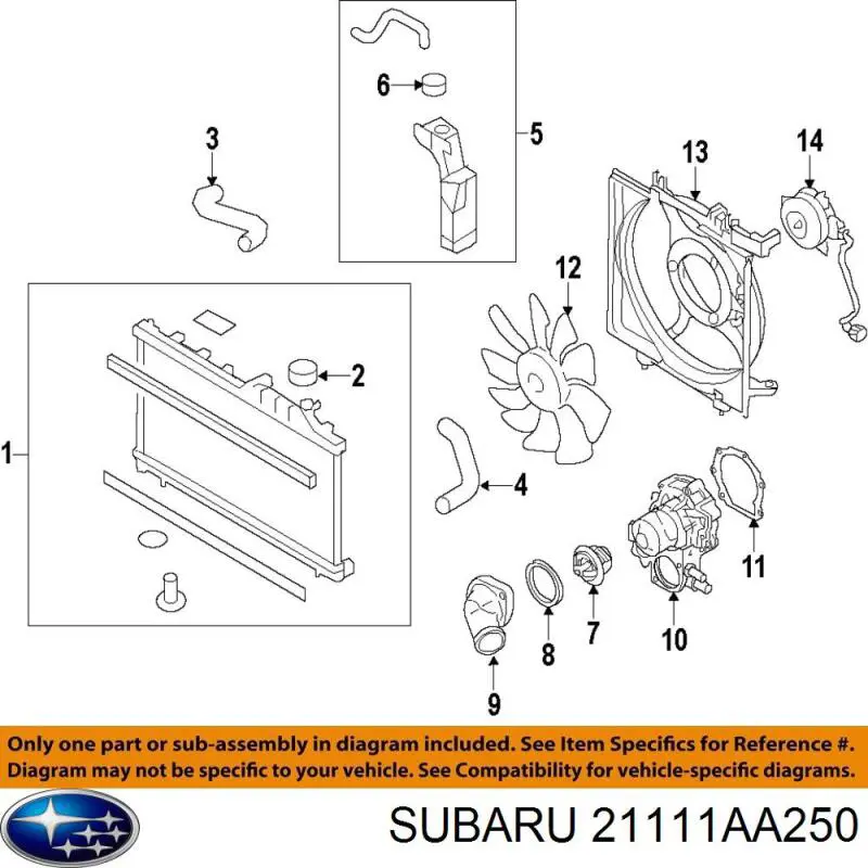 Pompa chłodząca wodna Subaru 21111AA250