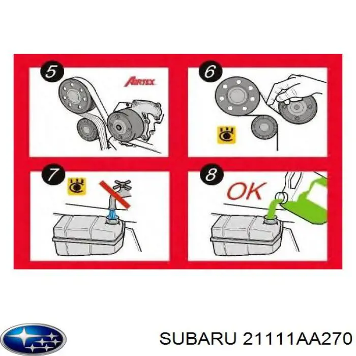 Do koszyka 21111AA270 Subaru Pompa chłodząca wodna