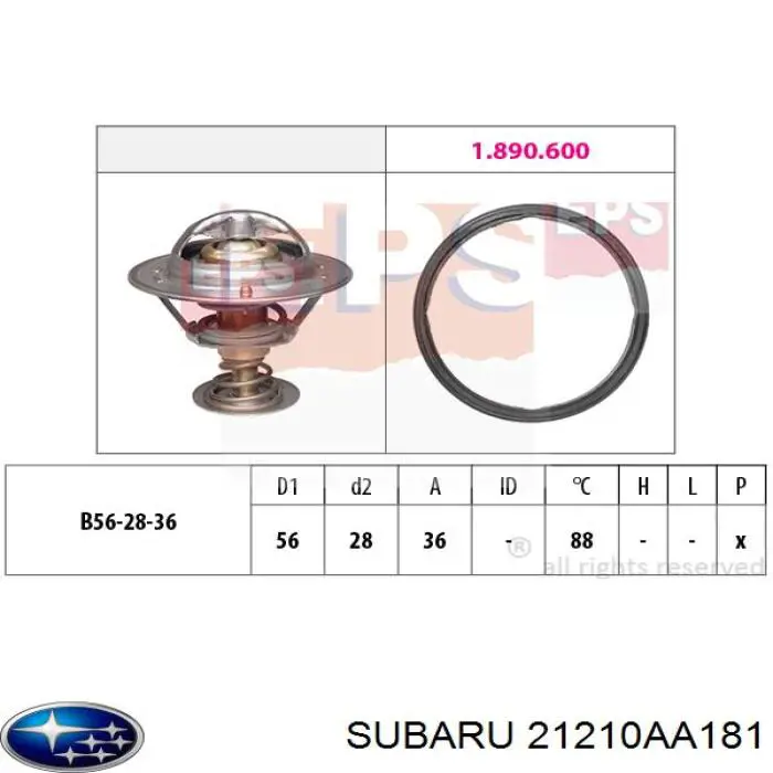 Termostat Subaru 21210AA181 cena, od 16,50 USD