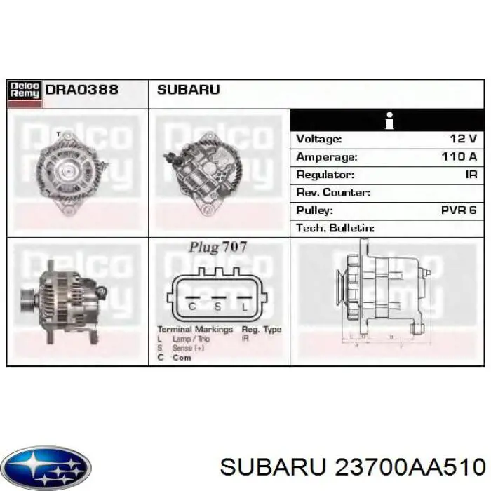 Alternator Subaru 23700AA510